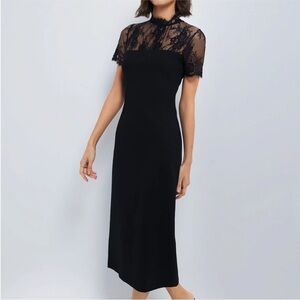 New! Tuckernuck Hyacinth House Lace Agatha Midi Dress Black Size Small